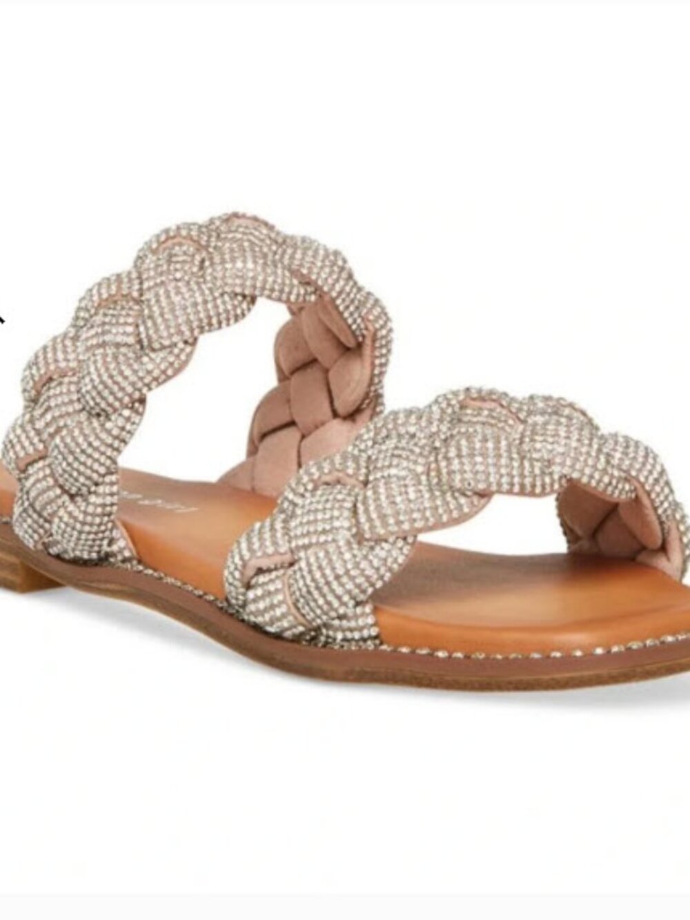 Madden Girl Parkk Braided Rhinestone Slide Sandal Size 9